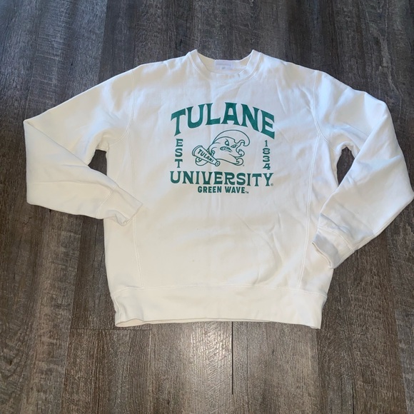 Tulane Green Wave Uscape Apparel Standard Sweatshirt - Cream NWOT (w/flaw) - Picture 2 of 11